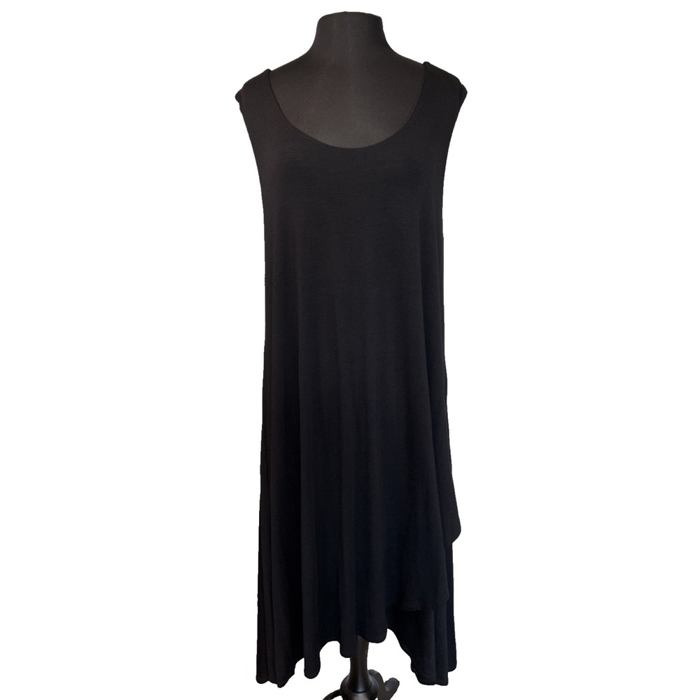 EllumiNation CrissCross Maxi Tank Dress Women Sz 2X Black‎ Party Elegant Flowy
